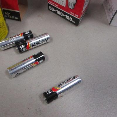 Lot 33 - Light Bulbs - Carpet Tape - Plastic Wood