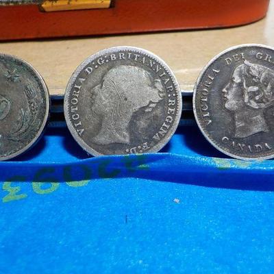 3- 1800's British coins / 1877, 1898. 1899.