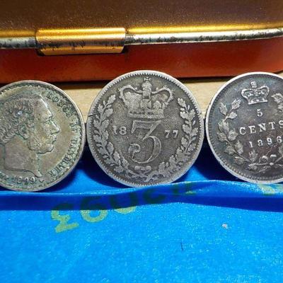 3- 1800's British coins / 1877, 1898. 1899.