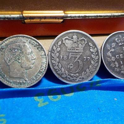 3- 1800's British coins / 1877, 1898. 1899.