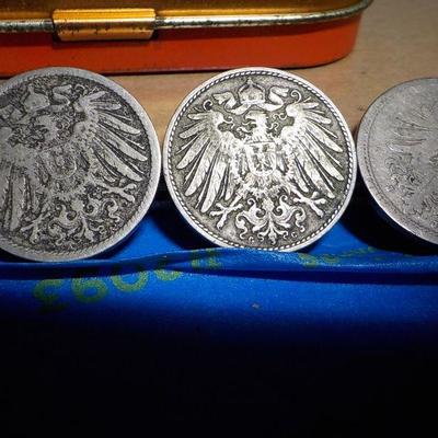 3- 1800's Deutsches Reich / 10 Pfennig's./ 1890/1895/ 1875