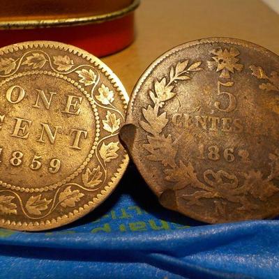 4- Mix Foriegn 1800's coins/ Queen Victoria/ King George/Irish