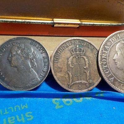 4- Mix Foriegn 1800's coins/ Queen Victoria/ King George/Irish