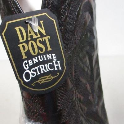 Lot 44 - Dan Post Ostrich Men's Boots Black Cherry Size 12 D