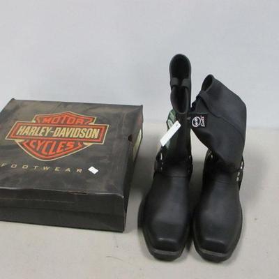 Lot 49 - Harley Davidson Men's Black Leather Logger Conductor Boots Size 13 M