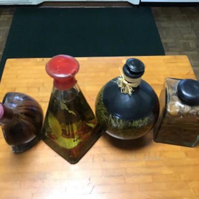 K-103 Lot of 4 Kitchen Decor Bottles