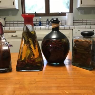 K-103 Lot of 4 Kitchen Decor Bottles