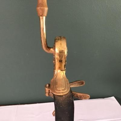 F-172 Vintage Vintner Brass Cork Screw Wine Bottle Opener