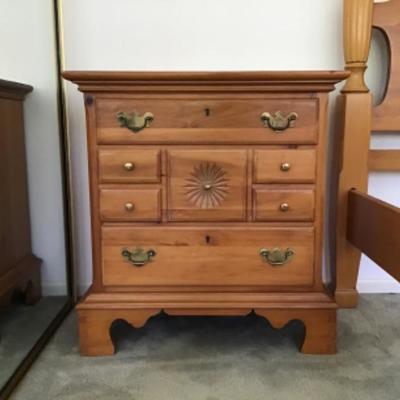 B1-103 Knotty Pine 3 Drawer Bedside Table