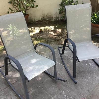 P-101 Pair of outdoor patio rocking chairs