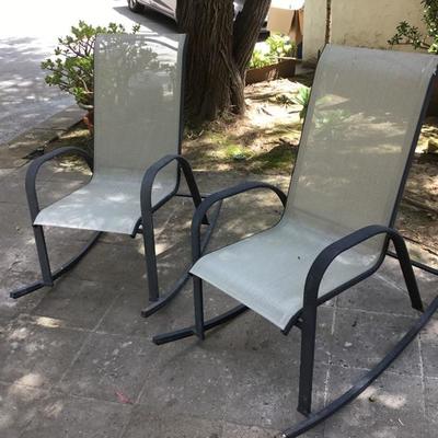P-101 Pair of outdoor patio rocking chairs