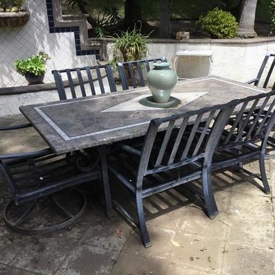 P-103 Patio table with six chairs no cushions