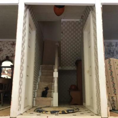 B1-107 Large 2 Story Doll House - Fully Furnished & Decorated with Family & Dog