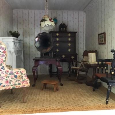 B1-107 Large 2 Story Doll House - Fully Furnished & Decorated with Family & Dog