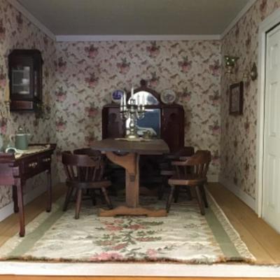 B1-107 Large 2 Story Doll House - Fully Furnished & Decorated with Family & Dog