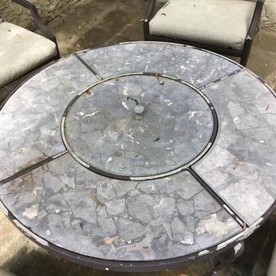 P-104. Outdoor fire pit table and four chairs