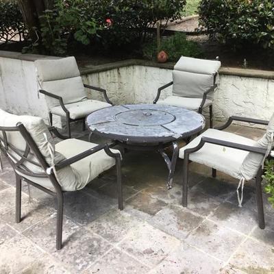 P-104. Outdoor fire pit table and four chairs