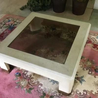 B2-102 Square Tinted Glass Top Coffee Table