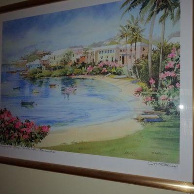 Two Island prints by C. Holding