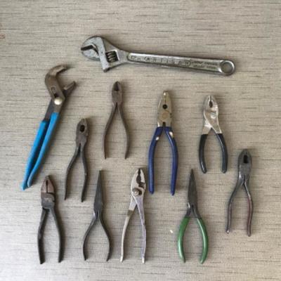 11 piece Plier/ Wrench Lot