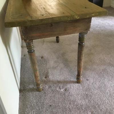 L-111 Antique primitive kitchen side table