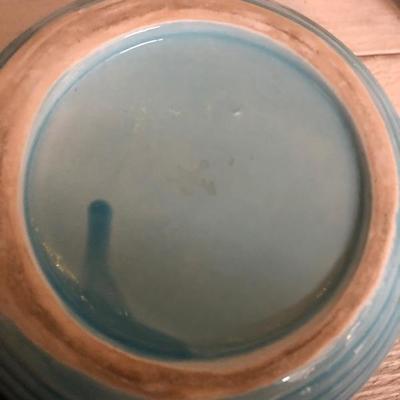 Blue ceramic pitcher 