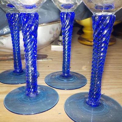 4 - Stunning Cobalt rock crystal cordials.