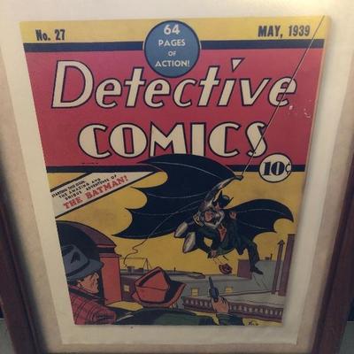 Batman comic book cover framed 