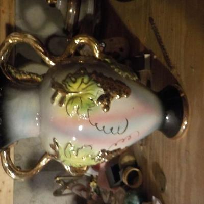 Vintage Hand painted 14 in. vase from Italy.