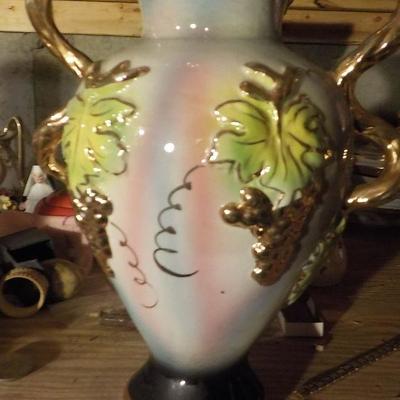 Vintage Hand painted 14 in. vase from Italy.