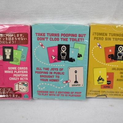 Poop Card Game in 3 Languages - $15 Retail - New