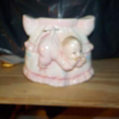 Vintage Napco/ Japan/ Ceramic vase , New Born Baby.