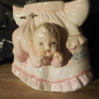 Vintage Napco/ Japan/ Ceramic vase , New Born Baby.