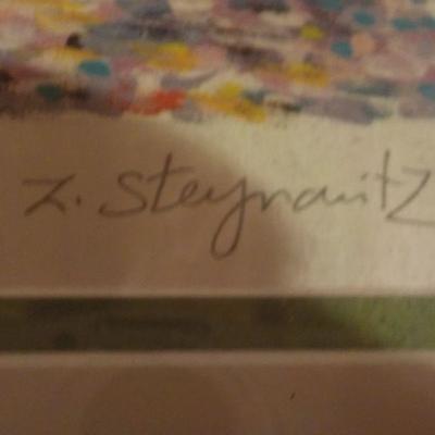Famous Jewish Artist "Zamy Steynovitz" Seriolithograph in color.