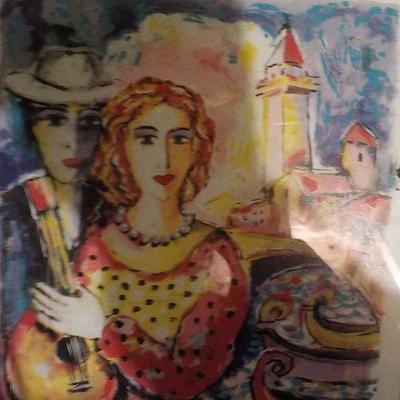 Famous Jewish Artist "Zamy Steynovitz" Seriolithograph in color.