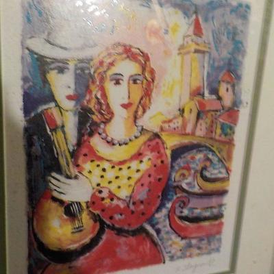 Famous Jewish Artist "Zamy Steynovitz" Seriolithograph in color.
