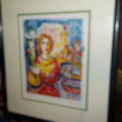 Famous Jewish Artist "Zamy Steynovitz" Seriolithograph in color.