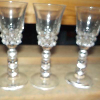 6 - Stunning Rock Crystal Cordial Glasses.