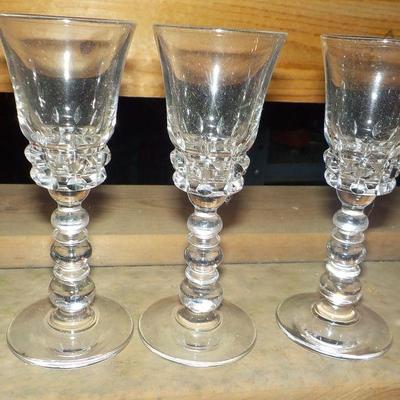 6 - Stunning Rock Crystal Cordial Glasses.