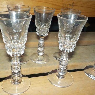 6 - Stunning Rock Crystal Cordial Glasses.