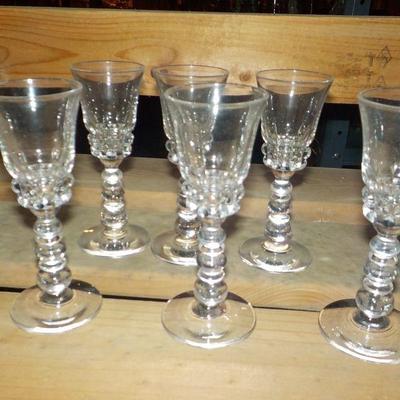 6 - Stunning Rock Crystal Cordial Glasses.