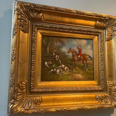 Framed Equestrian Painting
