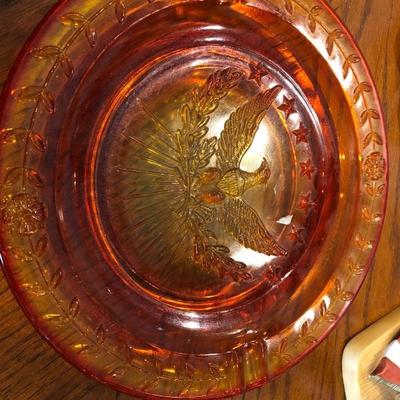 Vintage amberino eagle ashtray