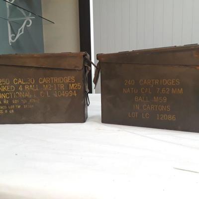 Pair of Metal Ammo Boxes
