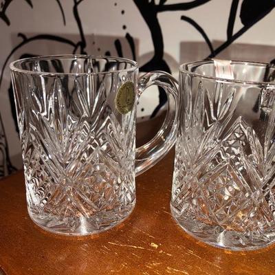 Two Paul Sebastian lead crystal mugs