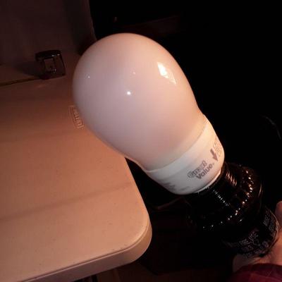 Pair of silver tone table lamps