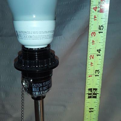 Pair of silver tone table lamps