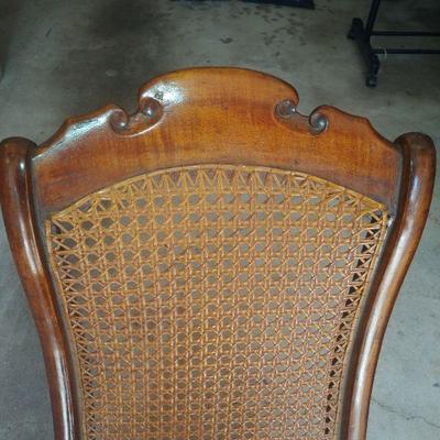 Walnut cane rocking chair