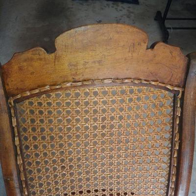 Walnut cane rocking chair