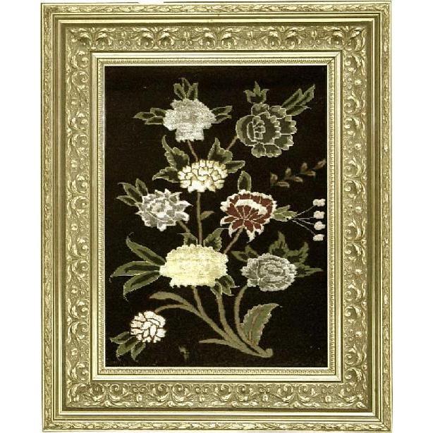 Framed Persian Tabriz rug has been made in the city of Tabriz. Made